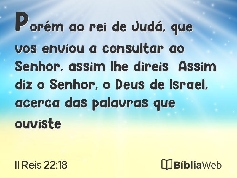 II Reis 22:18 em imagem para compartilhar