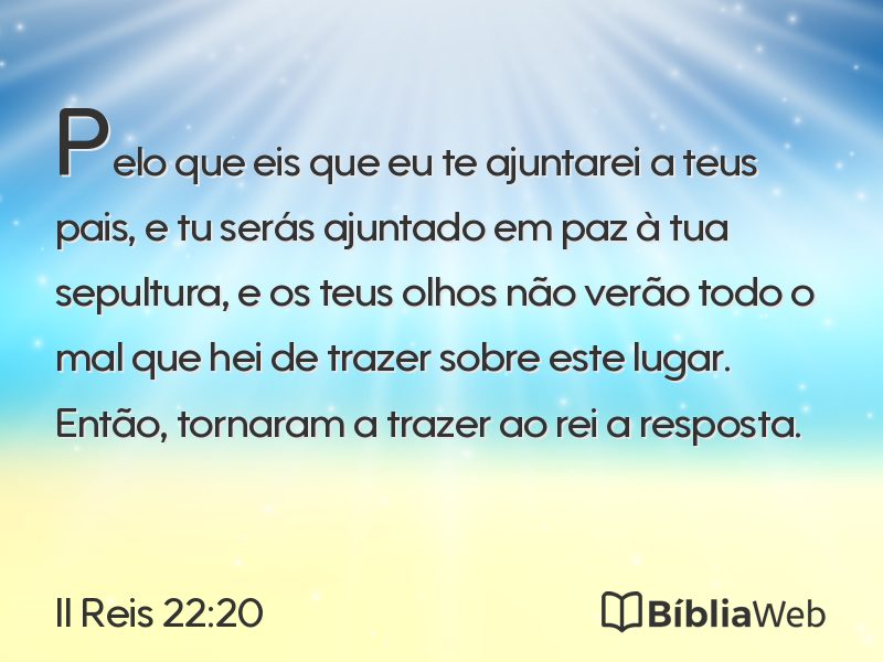 II Reis 22:20 em imagem para compartilhar