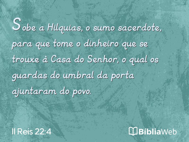 II Reis 22:4 em imagem para compartilhar