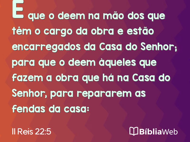 II Reis 22:5 em imagem para compartilhar