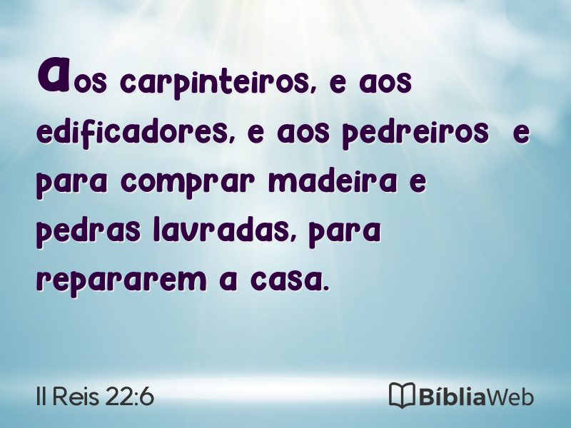 II Reis 22:6 em imagem para compartilhar