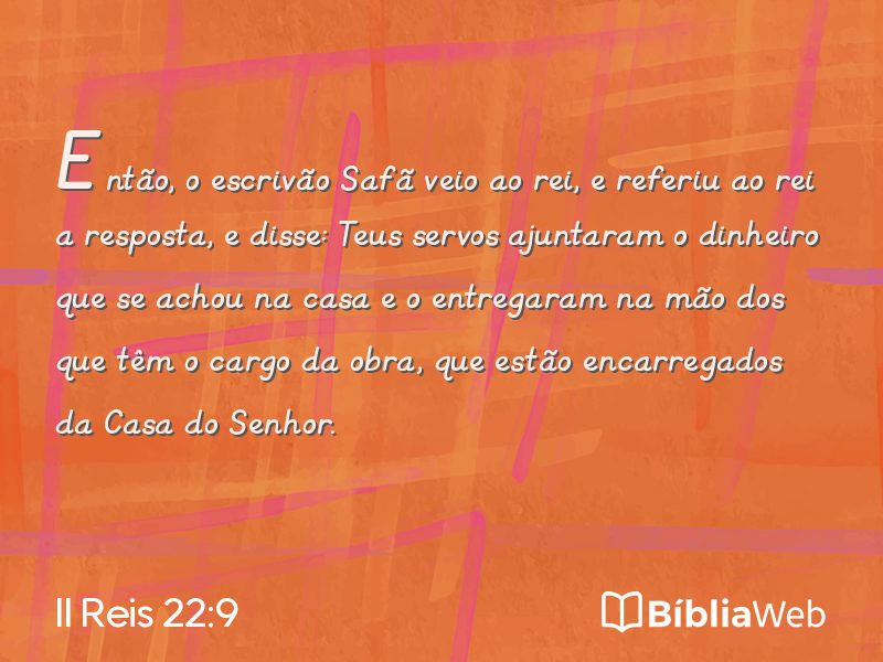 II Reis 22:9 em imagem para compartilhar