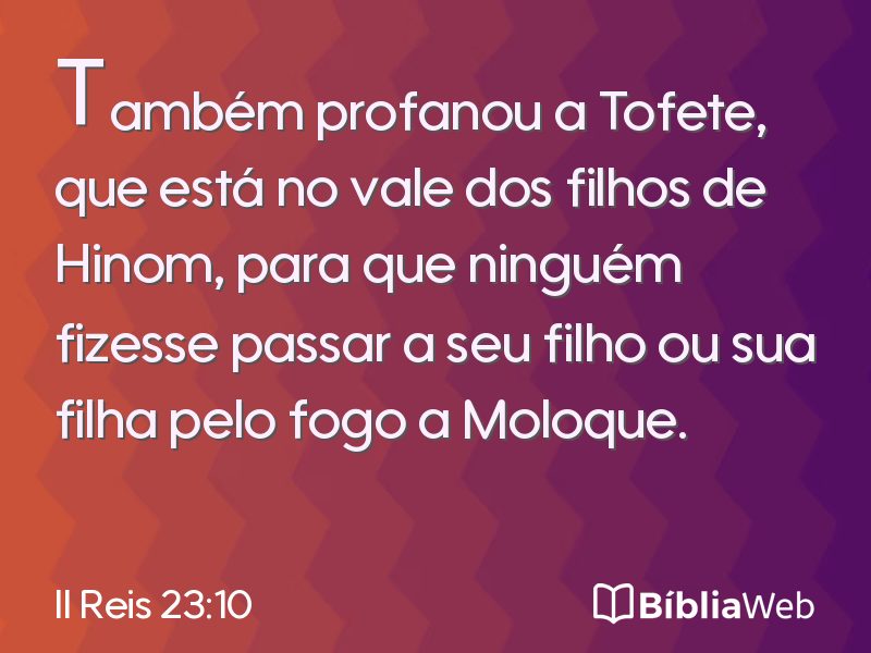 II Reis 23:10 em imagem para compartilhar