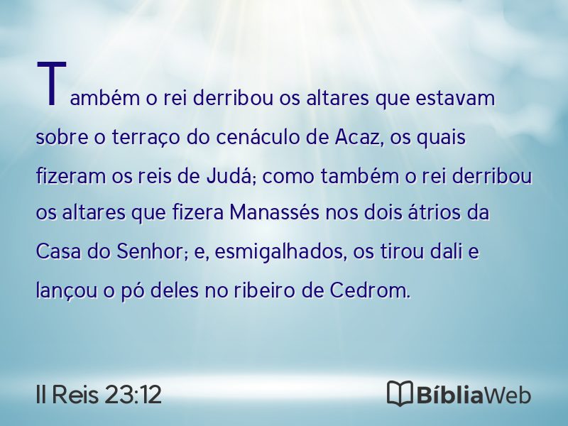 II Reis 23:12 em imagem para compartilhar