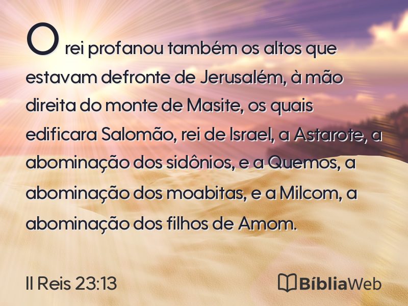 II Reis 23:13 em imagem para compartilhar