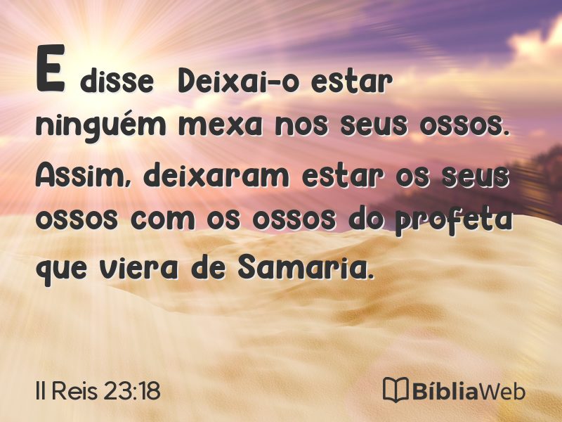 II Reis 23:18 em imagem para compartilhar