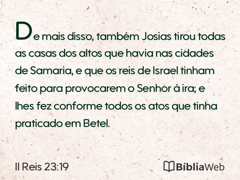 II Reis 23:19 em imagem para compartilhar