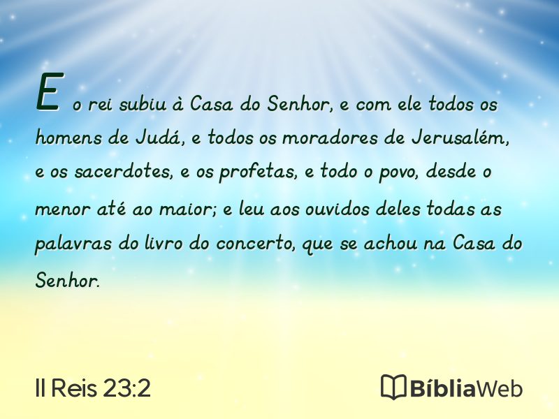 II Reis 23:2 em imagem para compartilhar