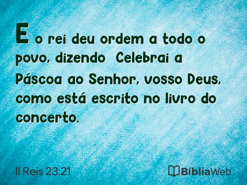 II Reis 23:21 em imagem para compartilhar