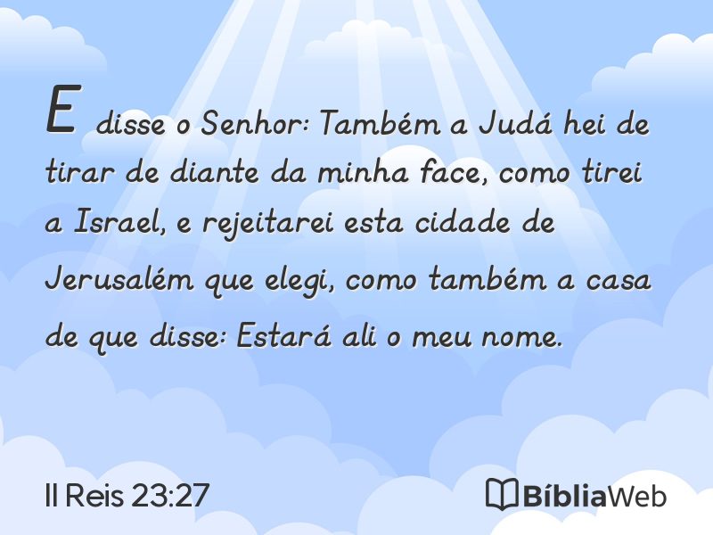 II Reis 23:27 em imagem para compartilhar