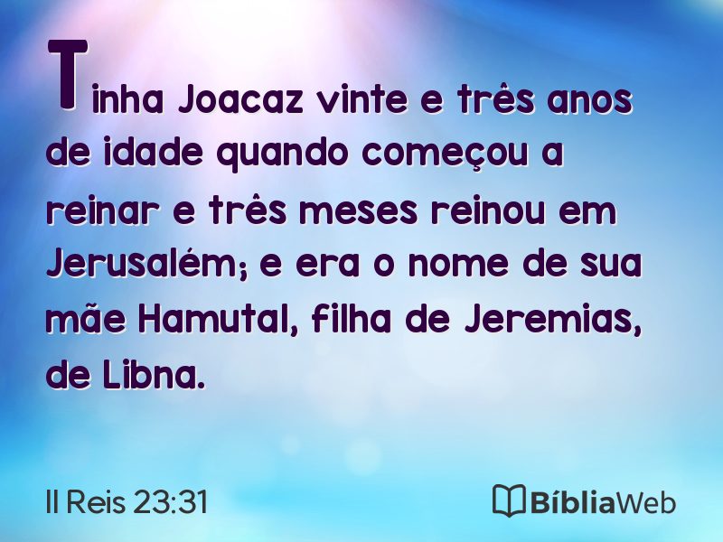II Reis 23:31 em imagem para compartilhar