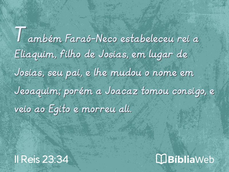 II Reis 23:34 em imagem para compartilhar