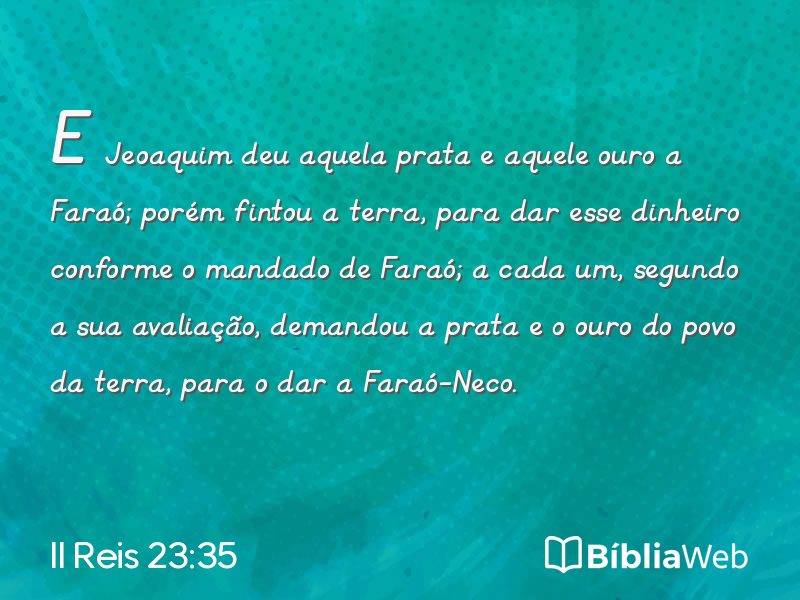 II Reis 23:35 em imagem para compartilhar