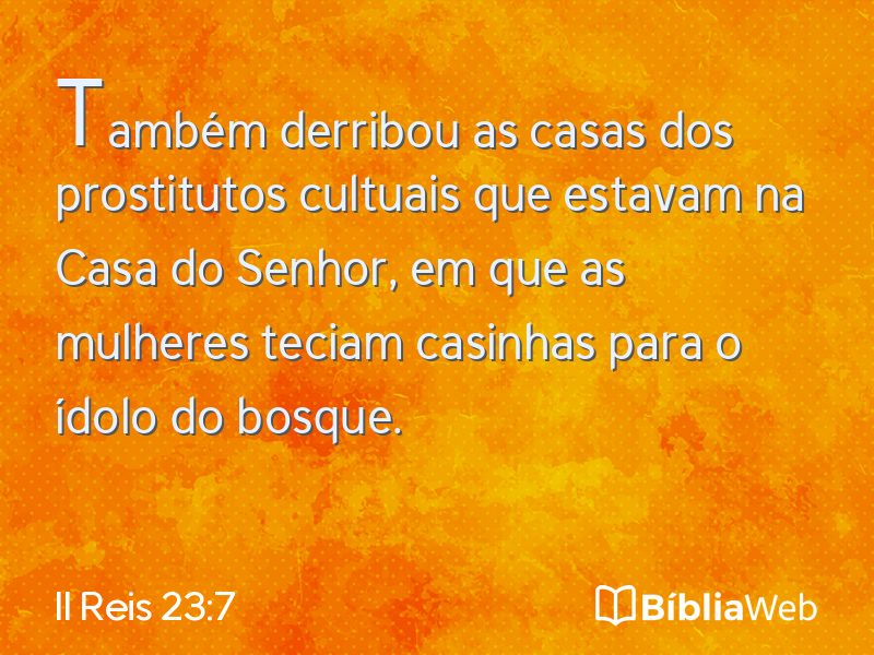 II Reis 23:7 em imagem para compartilhar