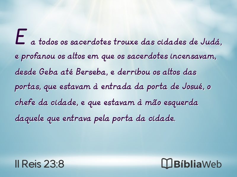 II Reis 23:8 em imagem para compartilhar