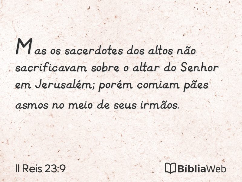 II Reis 23:9 em imagem para compartilhar