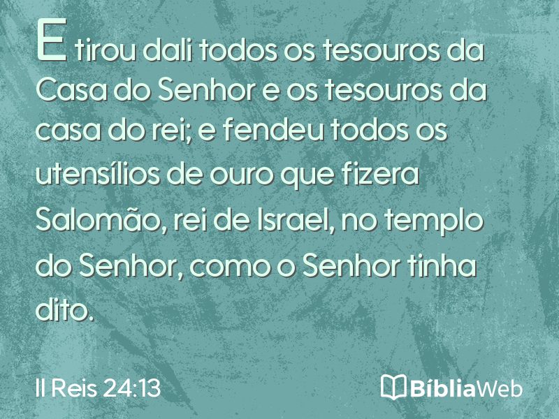 II Reis 24:13 em imagem para compartilhar