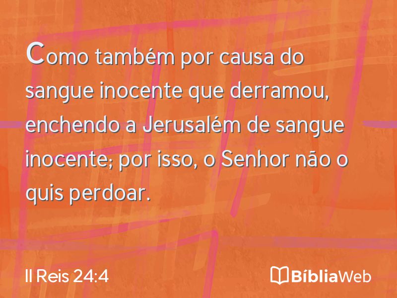 II Reis 24:4 em imagem para compartilhar
