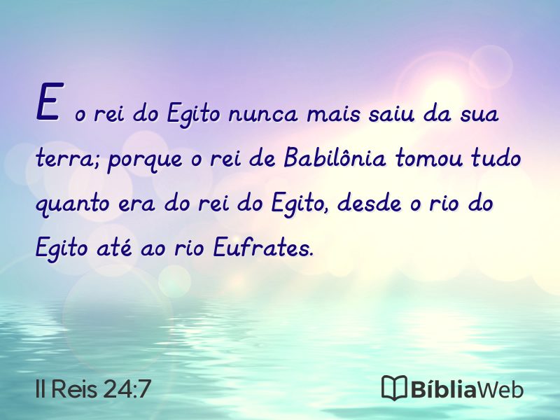II Reis 24:7 em imagem para compartilhar