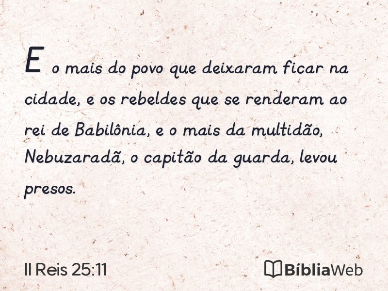 II Reis 25:11 em imagem para compartilhar