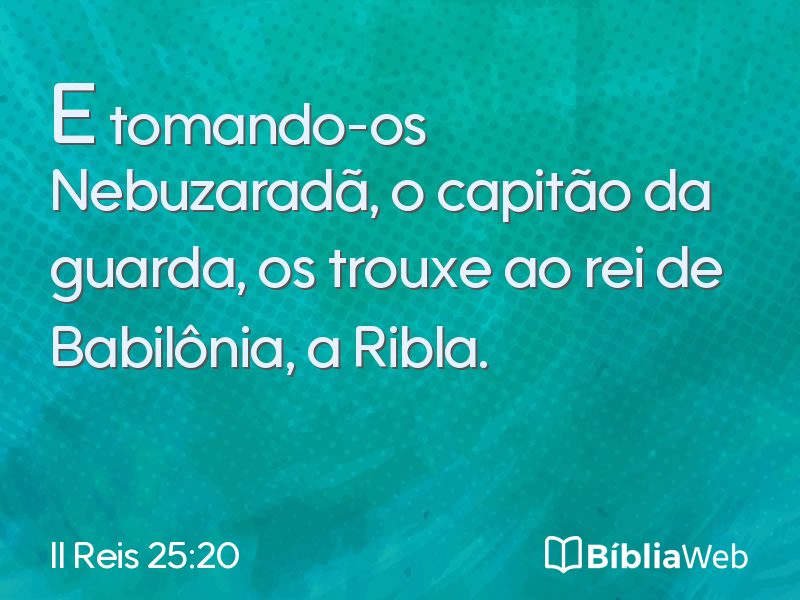 II Reis 25:20 em imagem para compartilhar