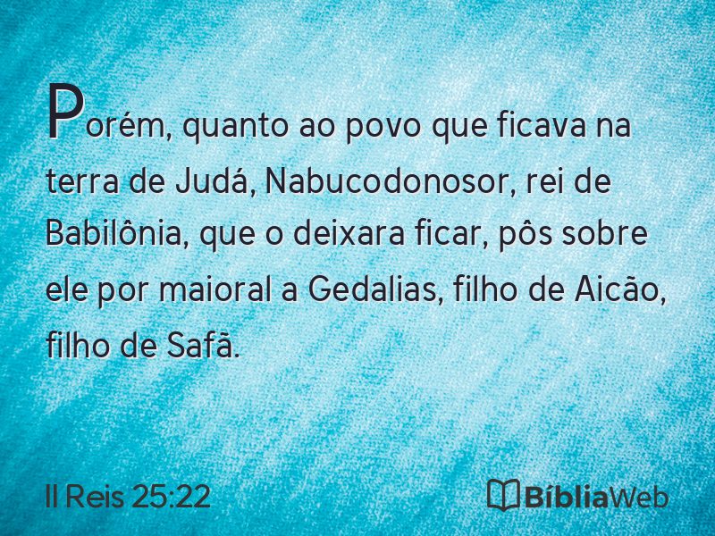 II Reis 25:22 em imagem para compartilhar