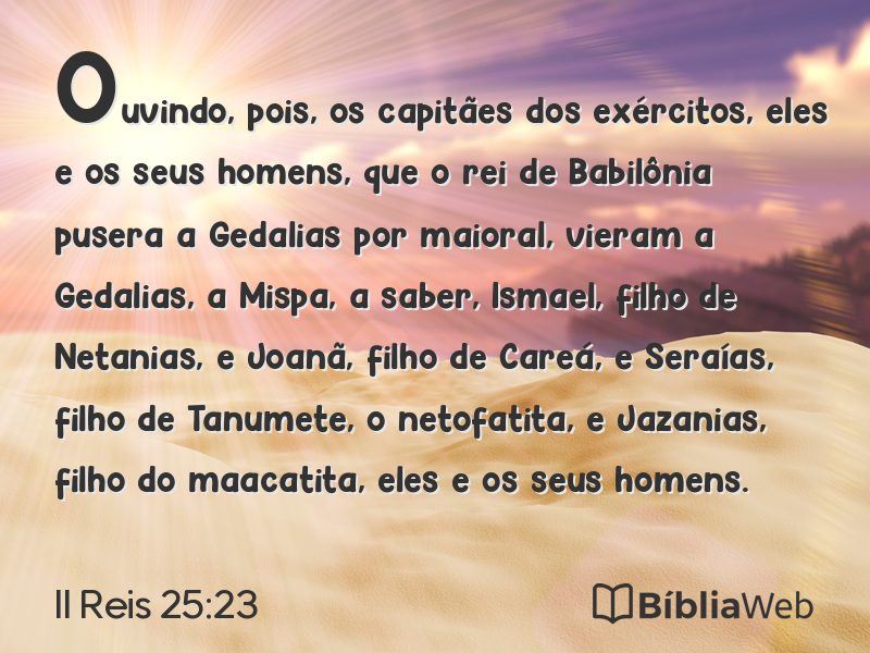II Reis 25:23 em imagem para compartilhar