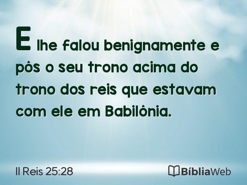 II Reis 25:28 em imagem para compartilhar