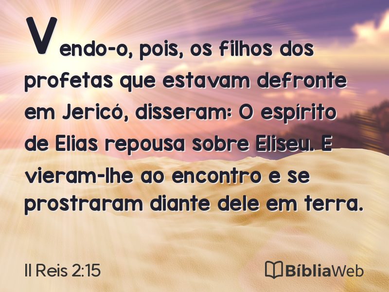 II Reis 2:15 em imagem para compartilhar