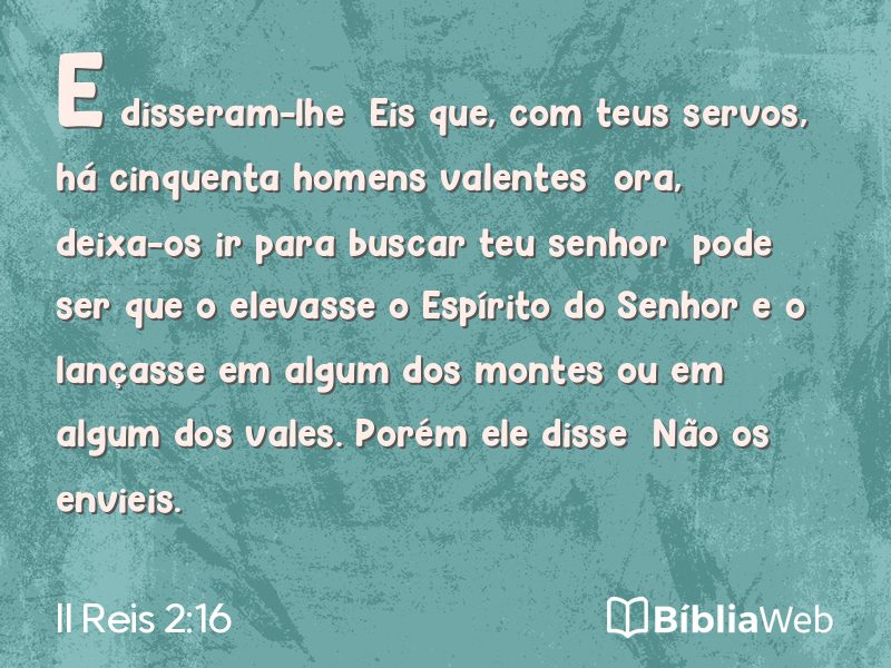II Reis 2:16 em imagem para compartilhar
