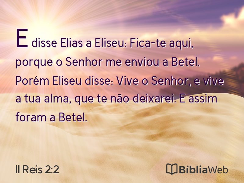 II Reis 2:2 em imagem para compartilhar