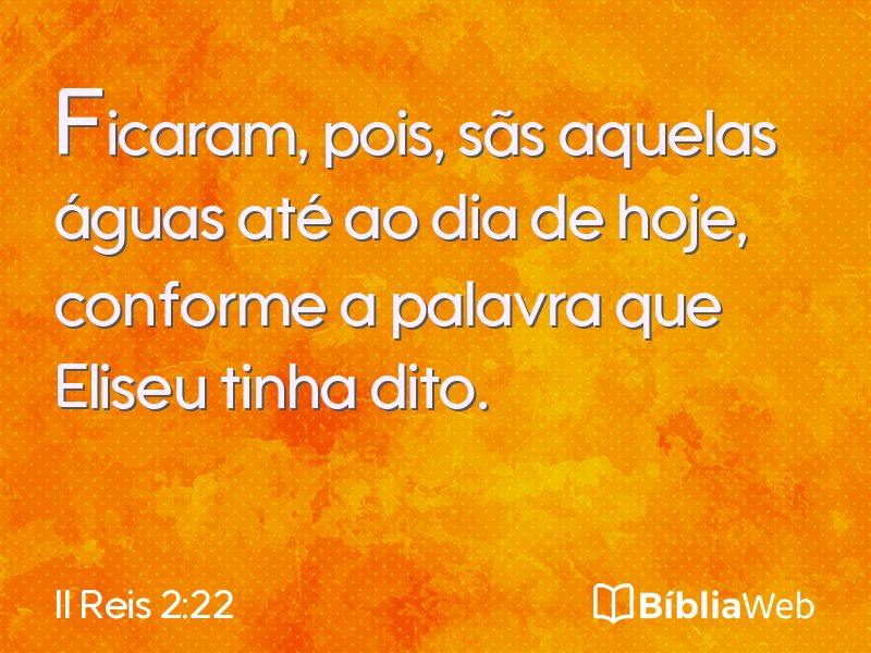 II Reis 2:22 em imagem para compartilhar