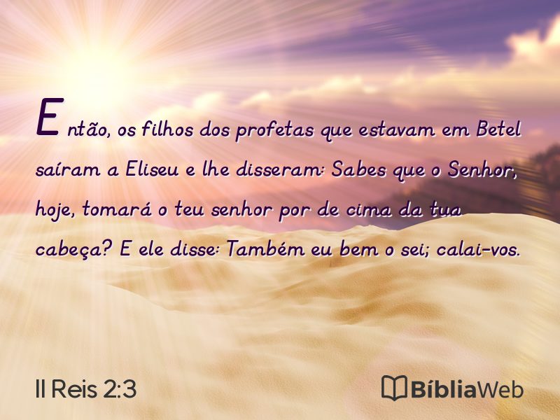 II Reis 2:3 em imagem para compartilhar