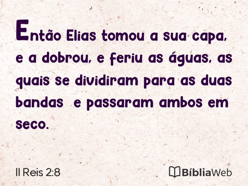 II Reis 2:8 em imagem para compartilhar