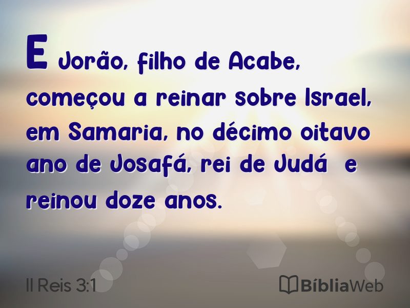 II Reis 3:1 em imagem para compartilhar