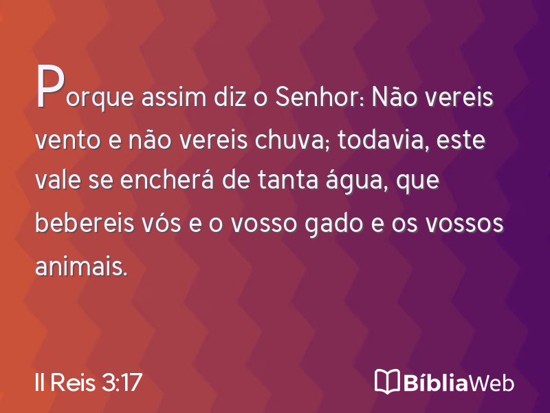 II Reis 3:17 em imagem para compartilhar