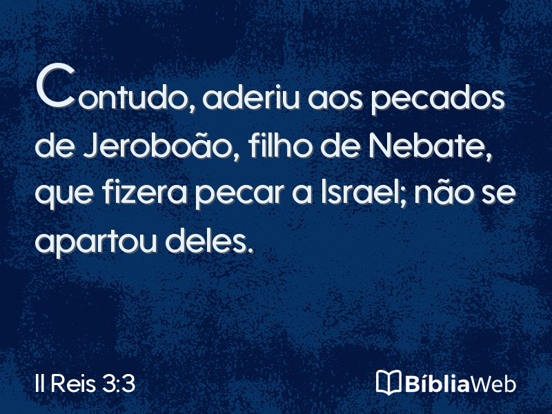 II Reis 3:3 em imagem para compartilhar