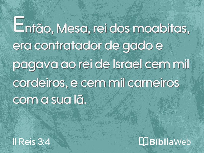 II Reis 3:4 em imagem para compartilhar