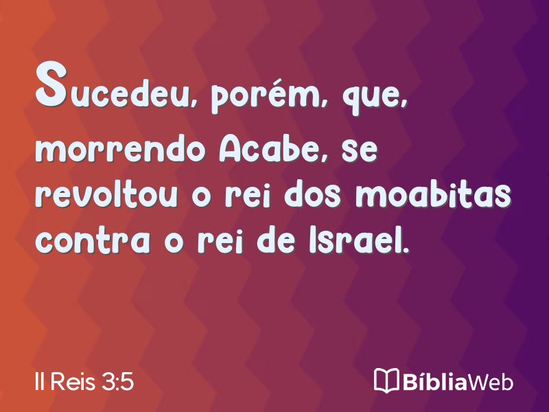 II Reis 3:5 em imagem para compartilhar