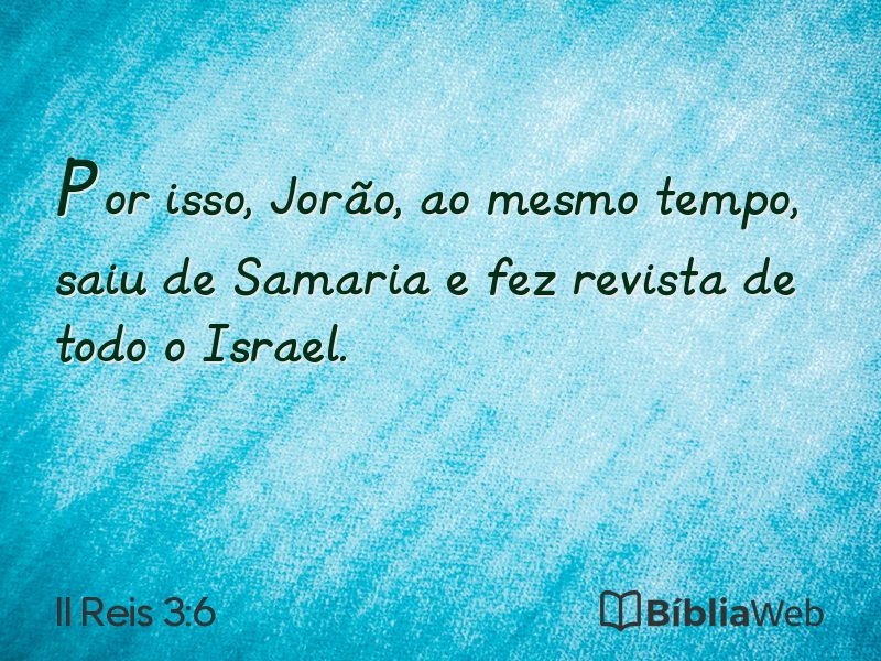 II Reis 3:6 em imagem para compartilhar