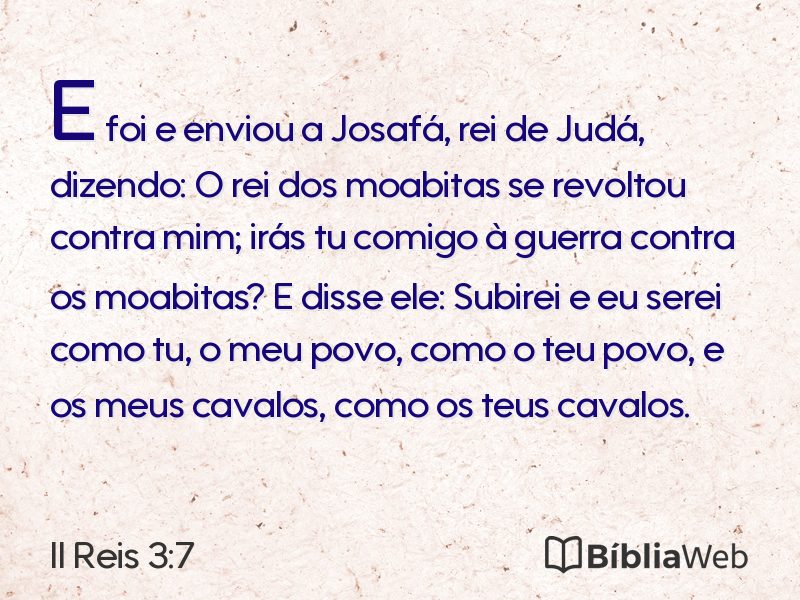 II Reis 3:7 em imagem para compartilhar