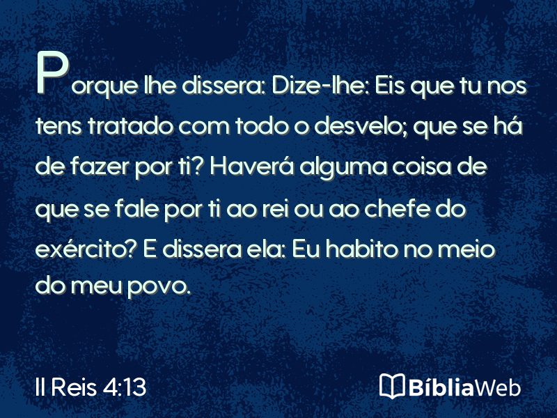 II Reis 4:13 em imagem para compartilhar