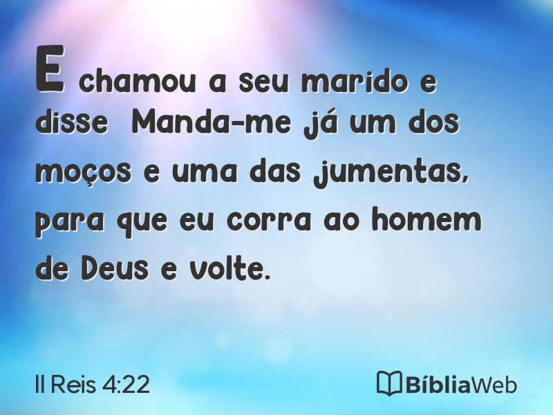 II Reis 4:22 em imagem para compartilhar