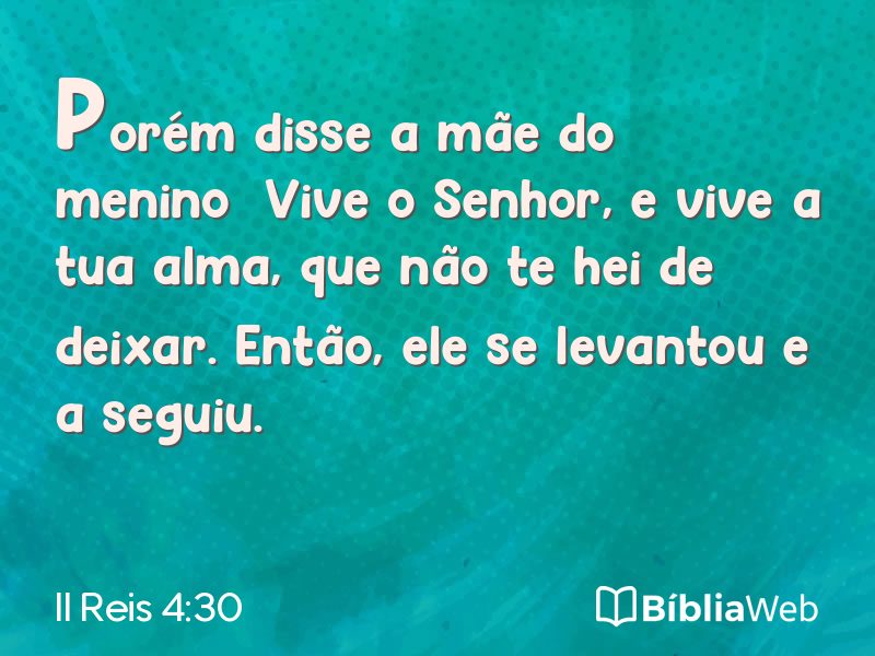 II Reis 4:30 em imagem para compartilhar