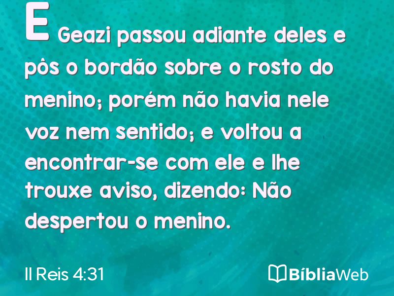 II Reis 4:31 em imagem para compartilhar