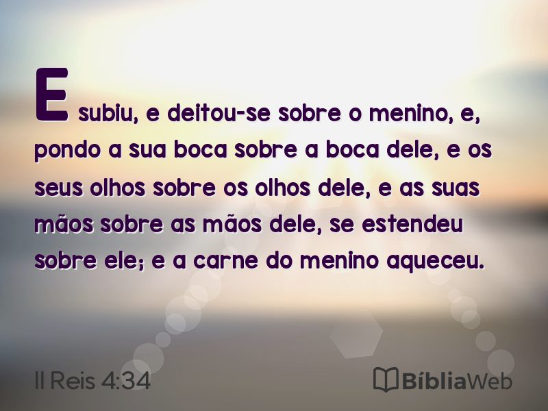 II Reis 4:34 em imagem para compartilhar