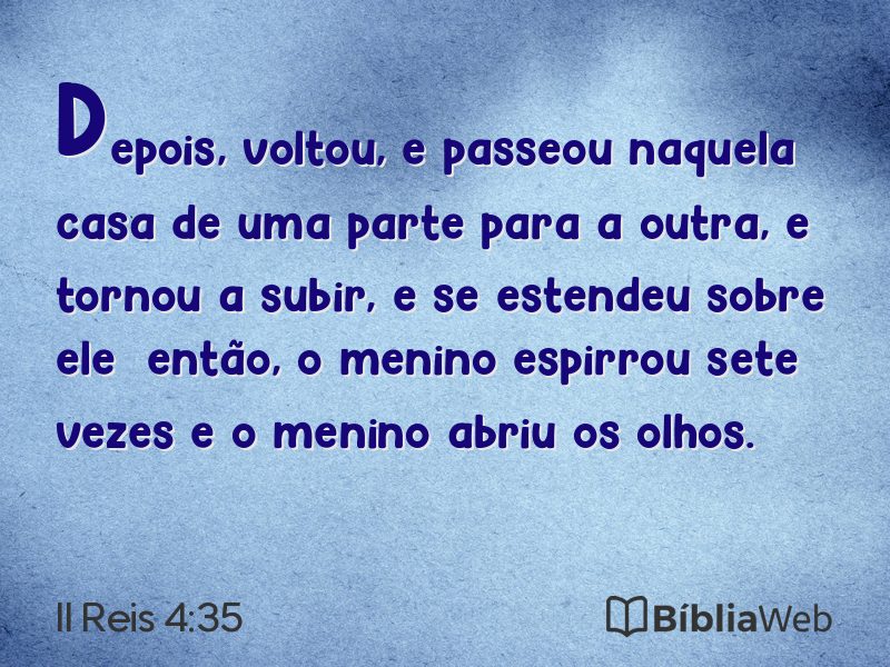 II Reis 4:35 em imagem para compartilhar