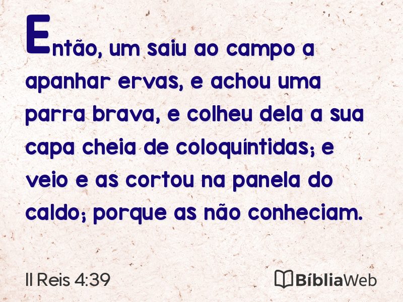II Reis 4:39 em imagem para compartilhar
