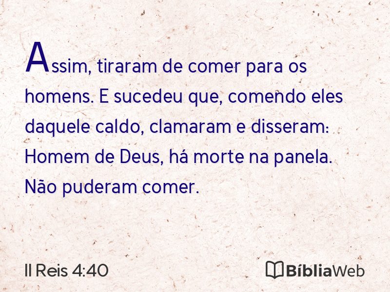 II Reis 4:40 em imagem para compartilhar