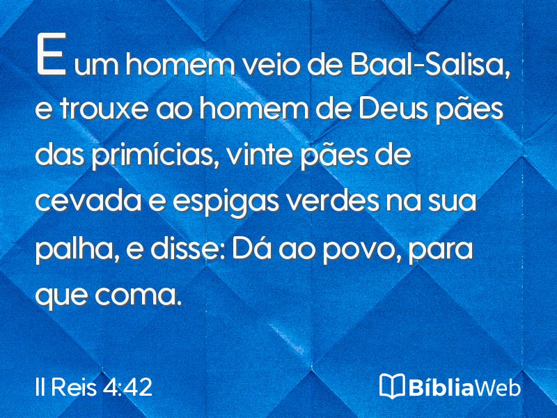 II Reis 4:42 em imagem para compartilhar